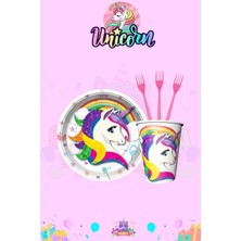 Unicorn 8 Kişilik Extra Mini Doğum Günü Parti Seti
