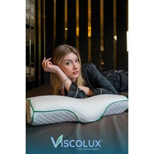 Servikal Boyun Destekli Ortopedik Yastık - Boyun Düzleşmesi Visco Yastık 56X34X10,5 Yeşil