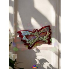 Konsept Kırmızı Gümüş Balo Maskesi - Doğum Günü Parti Seti Malzemleri