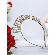 Birthday Girl Taşlı Taç Gold Renk