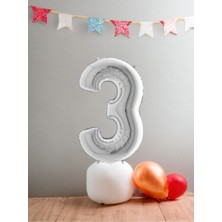 Büyük Boy Rakam Gümüş Folyo Balon (40INÇ)