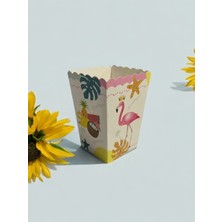 Flamingo Dekoratif Doğum Günü Mısır Kutusu 8 Adet