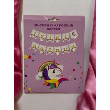 Ünicorn Temalı Iyi Ki Doğdun Banner - Doğum Günü Parti Seti Malzemeleri