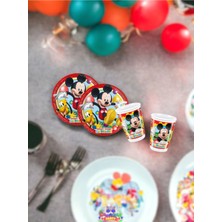 Mickey Mouse Tabak ve Bardak 16 Adet - Doğum Günü Parti Seti Malzemeleri