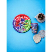 Pijamaskeliler Tabak ve Bardak 16 Adet - Doğum Günü Parti Seti Malzemeleri