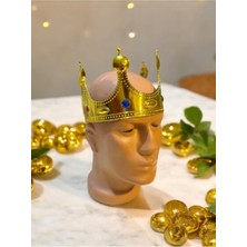 Halloween Cadılar Bayramı Konsept Kral Tacı Uzun Gold