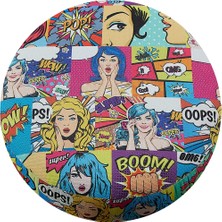 Pop Art Desenli 40*40 Yuvarlak Puf
