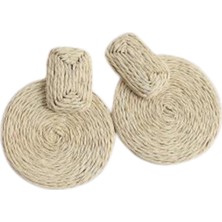 Waves And Pebbles Bej Halka Küpe