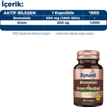 Dynavit Bromelain & Krom Pikolinat 60 Bitkisel Kapsül - Bromelain, Krom Pikolinat