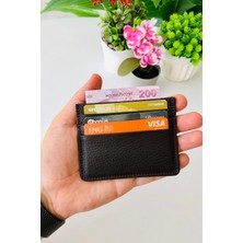 Unisex Hakiki Deri Ince Model Kahverengi Kartlık Cüzdan