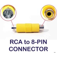 Sapphire 8 Pin S-Video Erkek To Rca Dişi Adapter