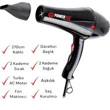 Powertec Tr-901 Profesyonel 2500w Saç Kurutma & Fön Makinesi + Vigo + Kuaf Fön Suyu