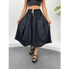 Eliss Butik Bel Lastikli Bol Paça Etek Pantolon