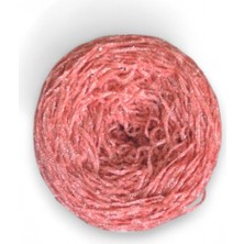 Ece Örgü Tasarım Atölyesi Pembe Rengi, Gold Sim Karışımı Ince Kadife El Örgü Ipi (200 Gr.)
