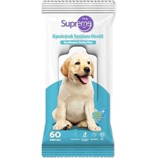 Supreme Kokusuz Hipoalerjenik Köpek Temizleme Mendili 60 Adet.gzpde
