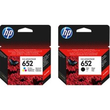 Hp F6V25AE + F6V24AE 652 Siyah + Renkli Kartuş Seti
