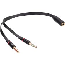 Hytech HY-X78 Siyah 3.5mm To Audio + Mic 0.15M Kulaklık Çevirici