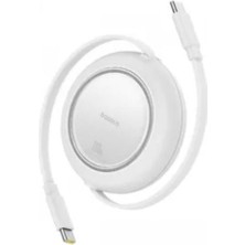 Baseus P10364500213-01 100W 1,5m Ree2 Pull Mini Kablolu Usb-C Şarj Kablosu Beyaz