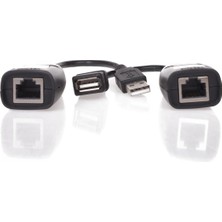 Vcom CU824 USB RJ45 Extender Plastik 45M Uzatıcı