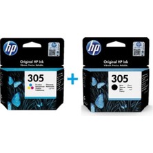 Belirtilmemiş Hp 305 Siyah + Renkli Kartuş Seti 3YM60AE + 3YM61AE Yüksek Performanslı Baskı İçin