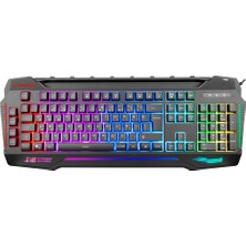 Rampage KB-R63 Stage Siyah 4 Makro Fonksiyon Sese Duyarlı Işıklı Rgb Q USB Oyuncu Klavyesi