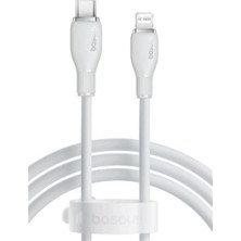 Baseus P10355701221-00 Pudding Hızlı Şarj Özellikli Type-C To Lightning 20W Kablo 1.2 M Beyaz