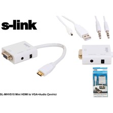 S-Link SL-MHVS15 Mini Hdmı Erkek To VGA Dişi Audıo Çevirici