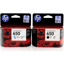 Hp CZ101AE + CZ102AE 650 Siyah + Renkli Kartuş Seti