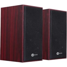 Lecoo DS105 Kablolu Usb+3.5mm Jack Girişli 6W Stereo Masaüstü Ahşap Hoparlör