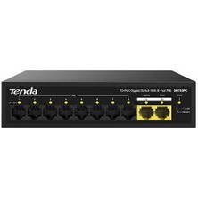 Tenda SG110PC 10 Port 8 Port Poe+ 10-100-1000 Mbps + 2 Port Uplink Switch Çelik Kasa Rack Mount