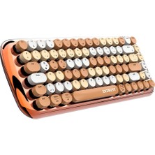 Everest KB-BT09 Parry Renkli Tuşlu Turuncu Bluetooth+2.4ghz Q Yuvarlak Tuşlu Mekanik Klavye Kablosuz