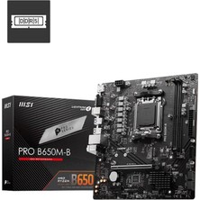 Msı Pro B650M-B 6800MHZ(OC) Rgb M.2 Am5 Ddr5 Matx Anakart