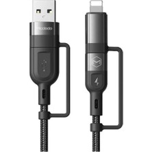 Mcdodo CA-8070 60W 4 In 1 Hızlı Data-Şarj Kablosu 3A 1.2m - Siyah