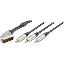 Assman Ak-Av 539 Ev Sinema Sistemleri Için Yüksek Kaliteli Scart Kablosu, Scart 21 Pin