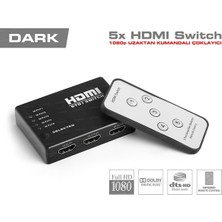 Dark 5port DK-HD-SW4X1 5port HDMI (Giriş) 1port HDMI (Çıkış) 1920X1080 HDMI Switch