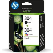 Hp 3JB05AE (304) Sıyah/uc Renklı 2lı Paket Murekkep Kartusu