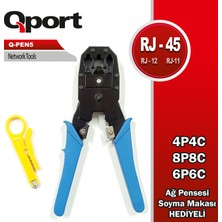 Qport Q-Pen5 RJ45/RJ11/RJ12 Sıkma Pensesi + Kablo Sıyırıcı