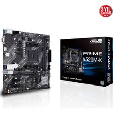 Asus Prıme A520M-K Am4 Ddr4 3200 HDMI DVI Dp M2 Usb3.2 Matx