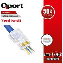 Qport Q-J600Y Cat6 50 Lik Paket EZ-RJ45 Yeni Nesil Konnektör