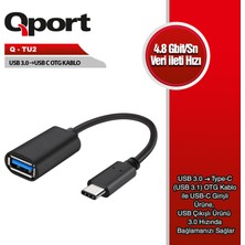 Qport Type-C To Usb3.0 Otg 5gbps Adapter Kablo (Q-Tu2)