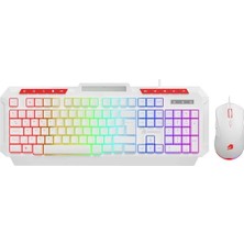Gamebooster KM-11W Knight Beyaz Gaming Klavye Mouse Set