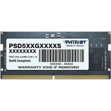 Patriot Signature Line 16GB (1X16GB) Ddr5 5600MHZ CL46 Sodımm Gaming Ram (PSD516G560081S)