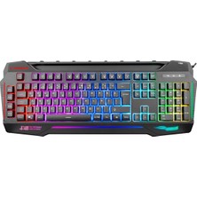 Rampage KB-R63 Stage Siyah 4 Makro Fonksiyon Sese Duyarlı Işıklı Rainbow Q USB  Ses Mik Çıkışlı Oyuncu Klavyesi