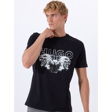 Hugo Bisiklet Yaka Düz Siyah Erkek T-Shirt 50538257_DURRO 10258299 01