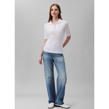 Calvin Klein Gömlek Yaka Düz Beyaz Kadın Bluz LV044B208GYAA