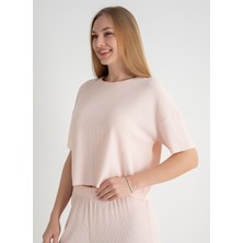 Sixteensixty Yuvarlak Yaka Pembe Pijama Üst 403SIX-1110-053