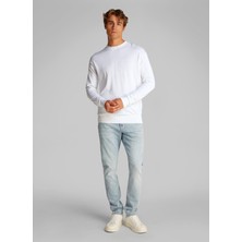 Calvin Klein Jeans Beyaz Erkek Kazak J30J327278YAF Premıum Monogram Swt