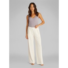 Calvin Klein Yüksek Bel Bol Kesim Ekru Kadın Pantolon K20K208217ADA