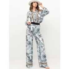 Just Cavalli Yüksek Bel Standart Koyu Mavi Kadın Pantolon 78PAA120