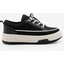 Marjin Kadın Sneaker Spor Ayakkabı Keten Kumaş Bağcıklı Hesna